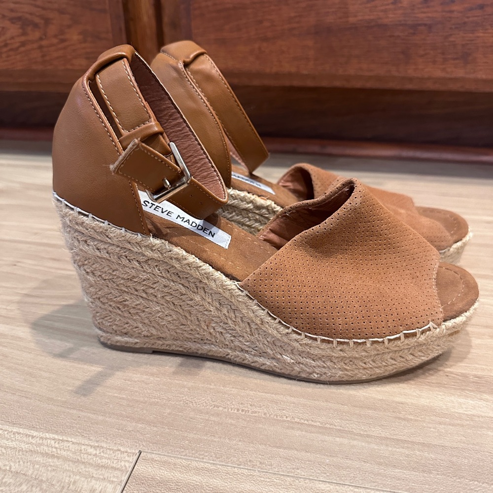 Steve Madden Brown Wedge Espadrilles
